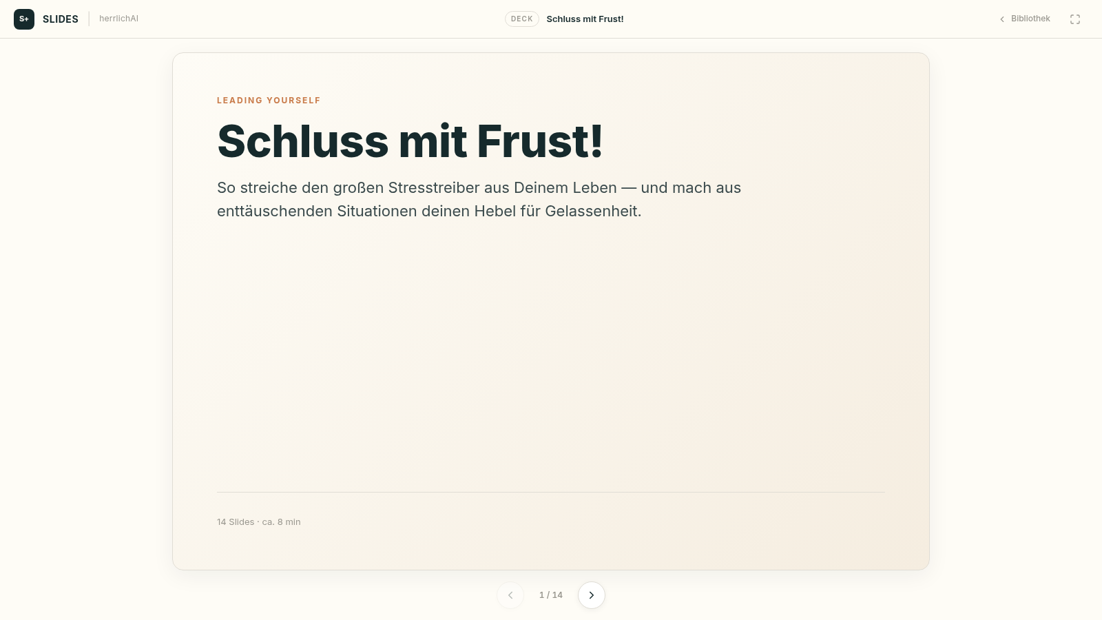 Schluss mit Frust